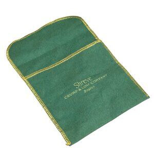 Shreve, Crump & Low Green Necklace/Jewelry Gift Pouch Bag 4.25" x 4.25"
